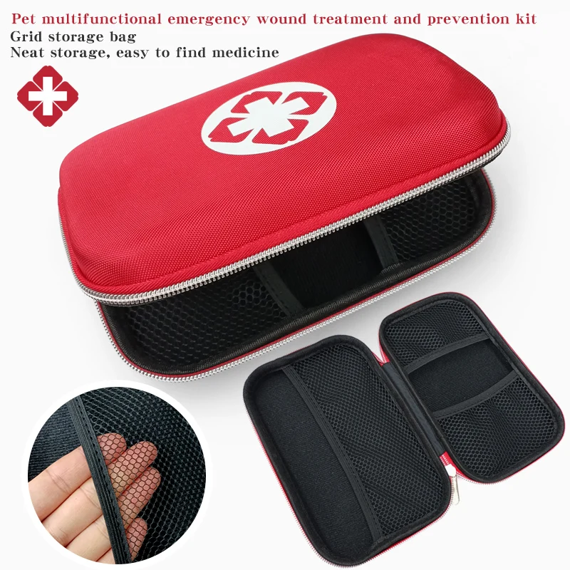 Kit de tratamiento de heridas de emergencia para mascotas, botiquín de primeros auxilios para perros y gatos, elementos esenciales para acampar para mascotas, mini botiquín de primeros auxilios y esmeril - imagen 4