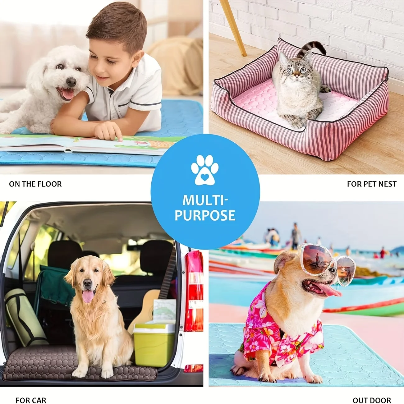 Alfombra refrescante para perros y gatos – Portátil, absorción de agua - imagen 5