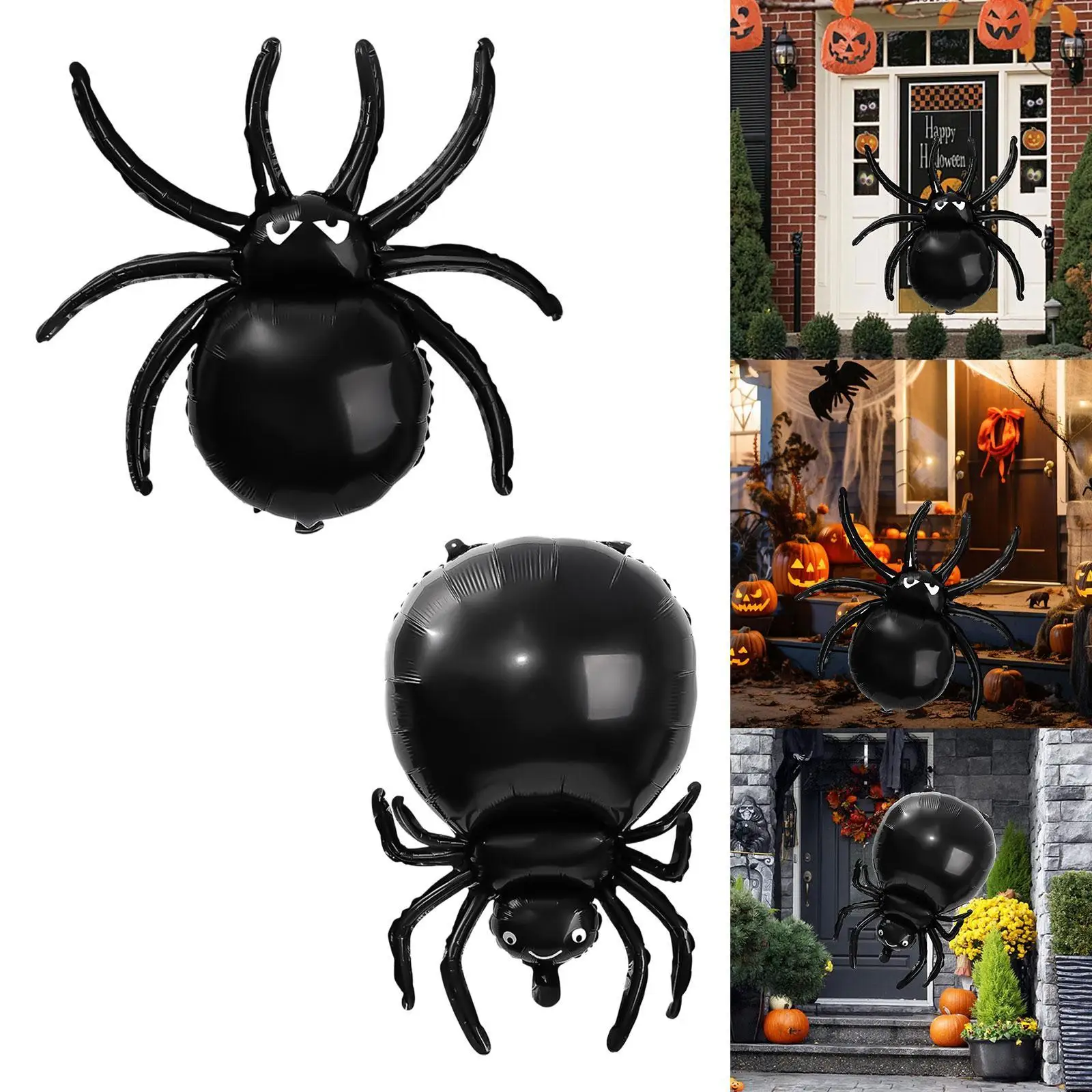 Halloween Black Araneid Balloon Ideal Gift Photo Props Spooky Holiday Ornament for Home Showcase Birthday Shopping Mall Indoor