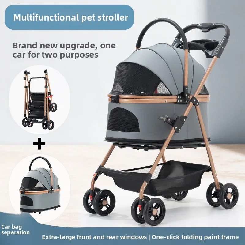 Carrito de transporte para perros y gatos – Plegable y ligero - imagen 2