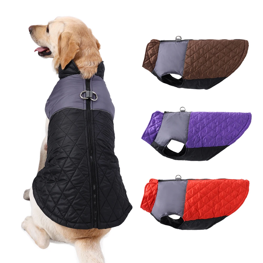 Ropa de invierno para perros grandes, chaqueta impermeable para mascotas, abrigo con anillo en D, ropa reflectante a prueba de viento para pastor alemán, disfraces