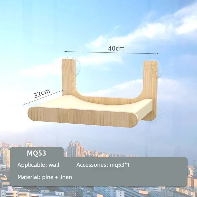 Hamaca de pared para gatos en madera – Interior con ventosas - imagen 3