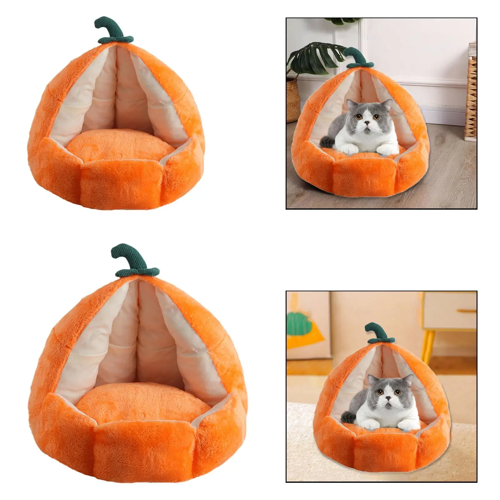 Cat House PP Cottons Orange Pet Bed for Winter Convenient Multi Purpose Removable Cushion Gifts Comfort Cat Shelter Supplies