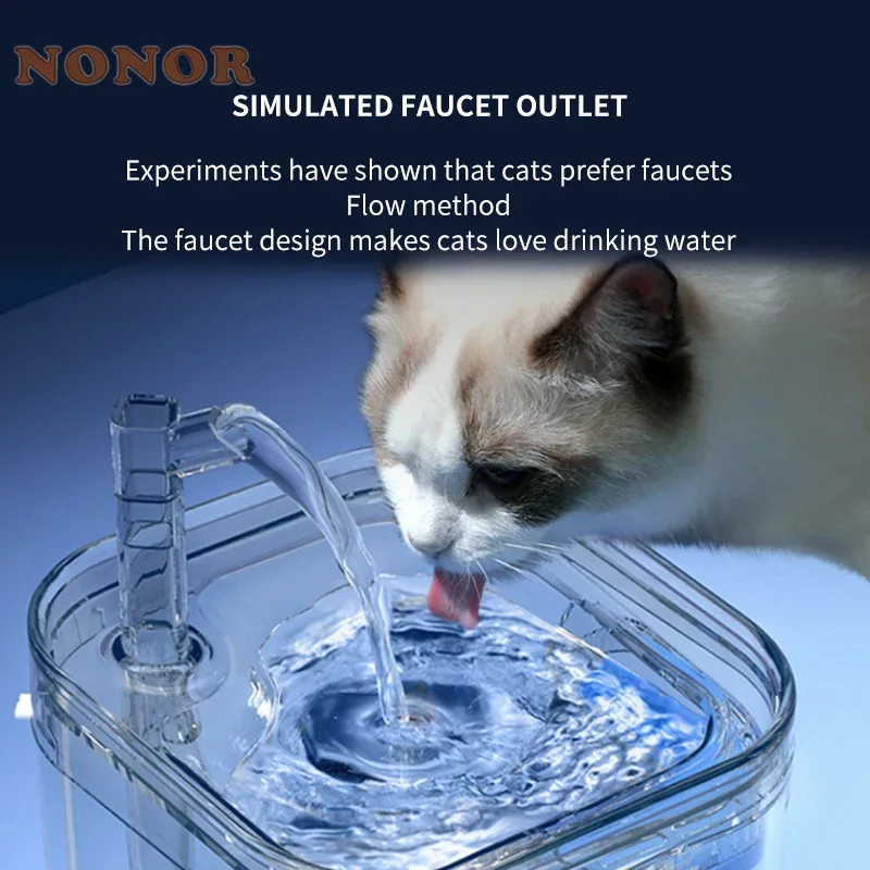 Filtro de fuente de agua para gatos de 2,2 L, bebedero con Sensor automático para gatos, dispensador de agua para mascotas, bebedero automático para gatos