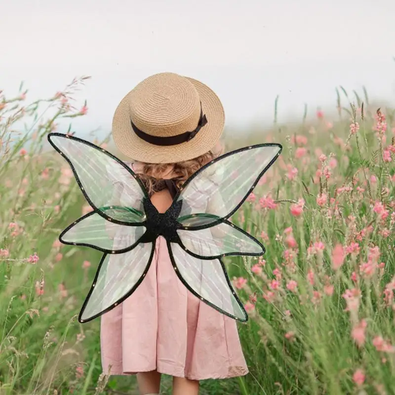 Alas de mariposa eléctricas con luces, alas de hadas, accesorio de disfraz brillante, vestido móvil, cumpleaños y boda - imagen 4