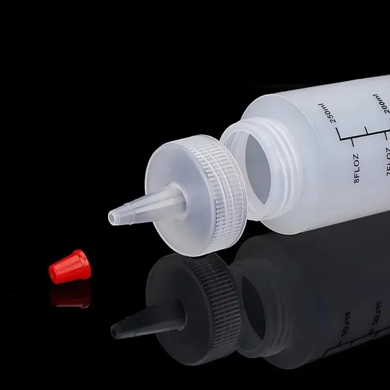 Botella exprimible de plástico rellenable con punta de aguja, escurrible y a prueba de fugas, para salsa de ensalada, 120/250/350/450ml, 1 unidad - imagen 5