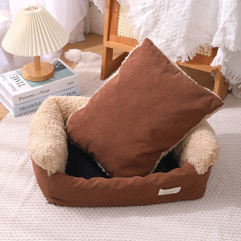 2025Nuevo perrera de invierno para mascotas, cojín para perros, protección de cama para mascotas, almohadilla de felpa para perros, sofá para perros, funda para muebles para mascotas con almohadilla suave para el cuello - imagen 4