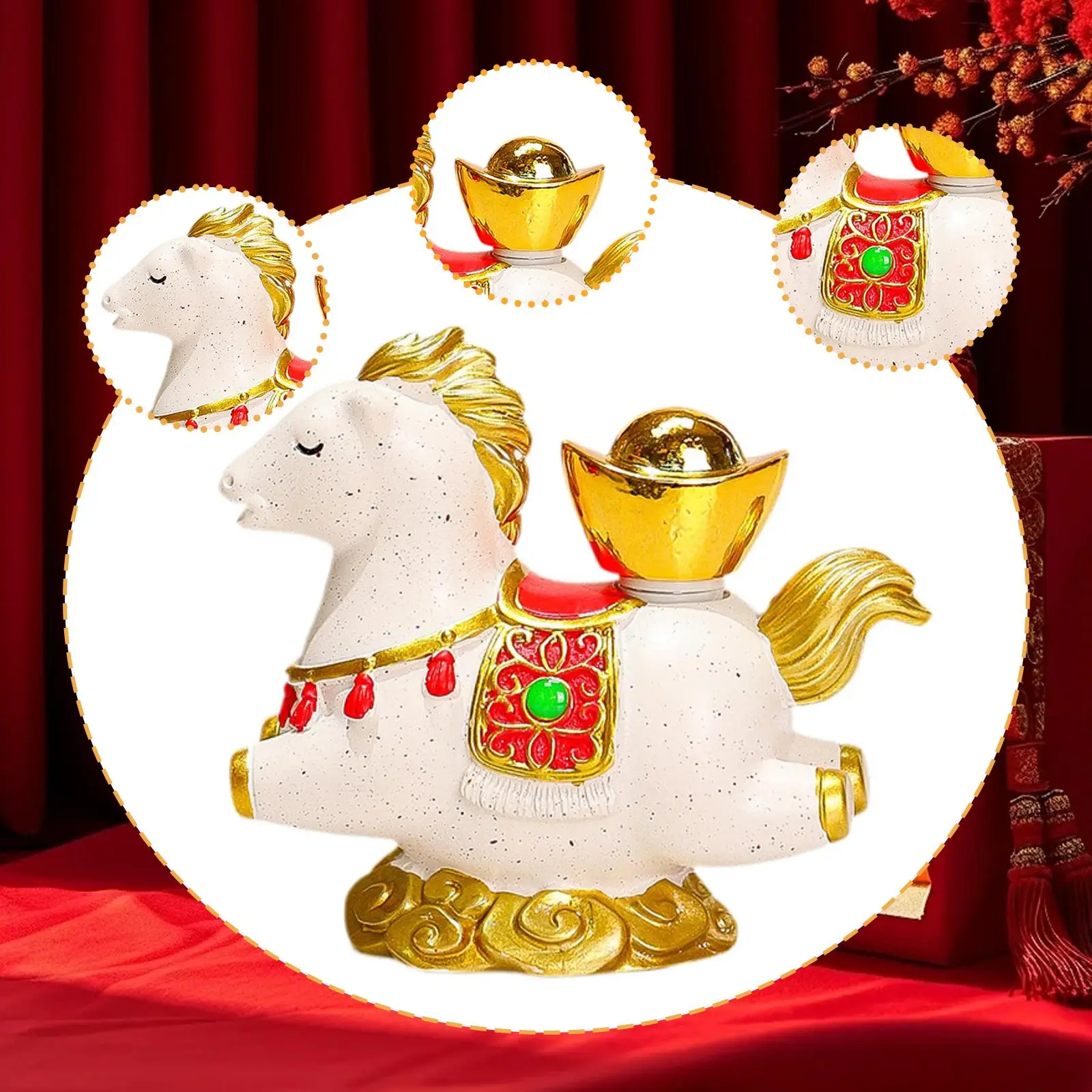 Mini figura de caballo de resina de dibujos animados, decoración de escritorio para habitación de niña, decoración Interior, accesorios de mesa para el hogar - imagen 5