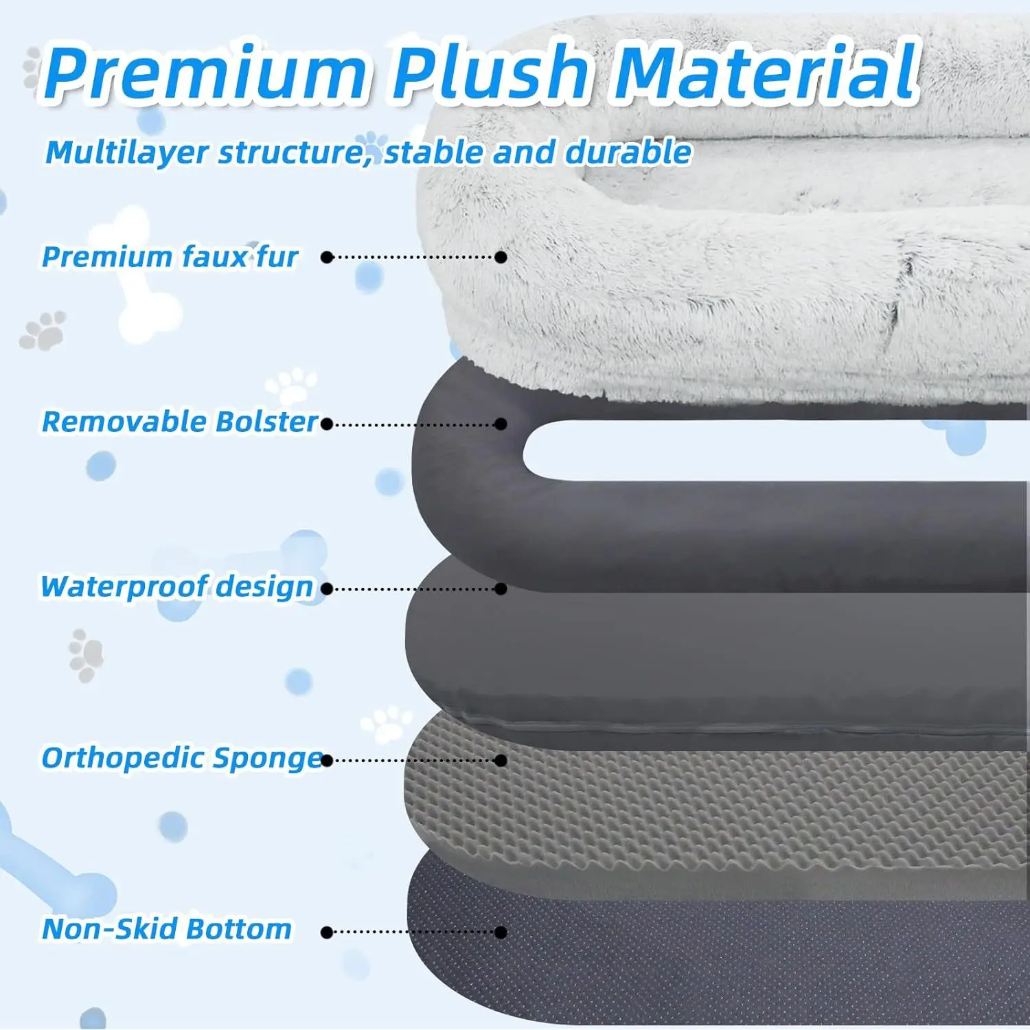 Perrera de felpa, nido redondo, nido para mascotas, cama para perros, estera para perros de esponja cálida para invierno, suministros para mascotas, colchón gigante - imagen 3