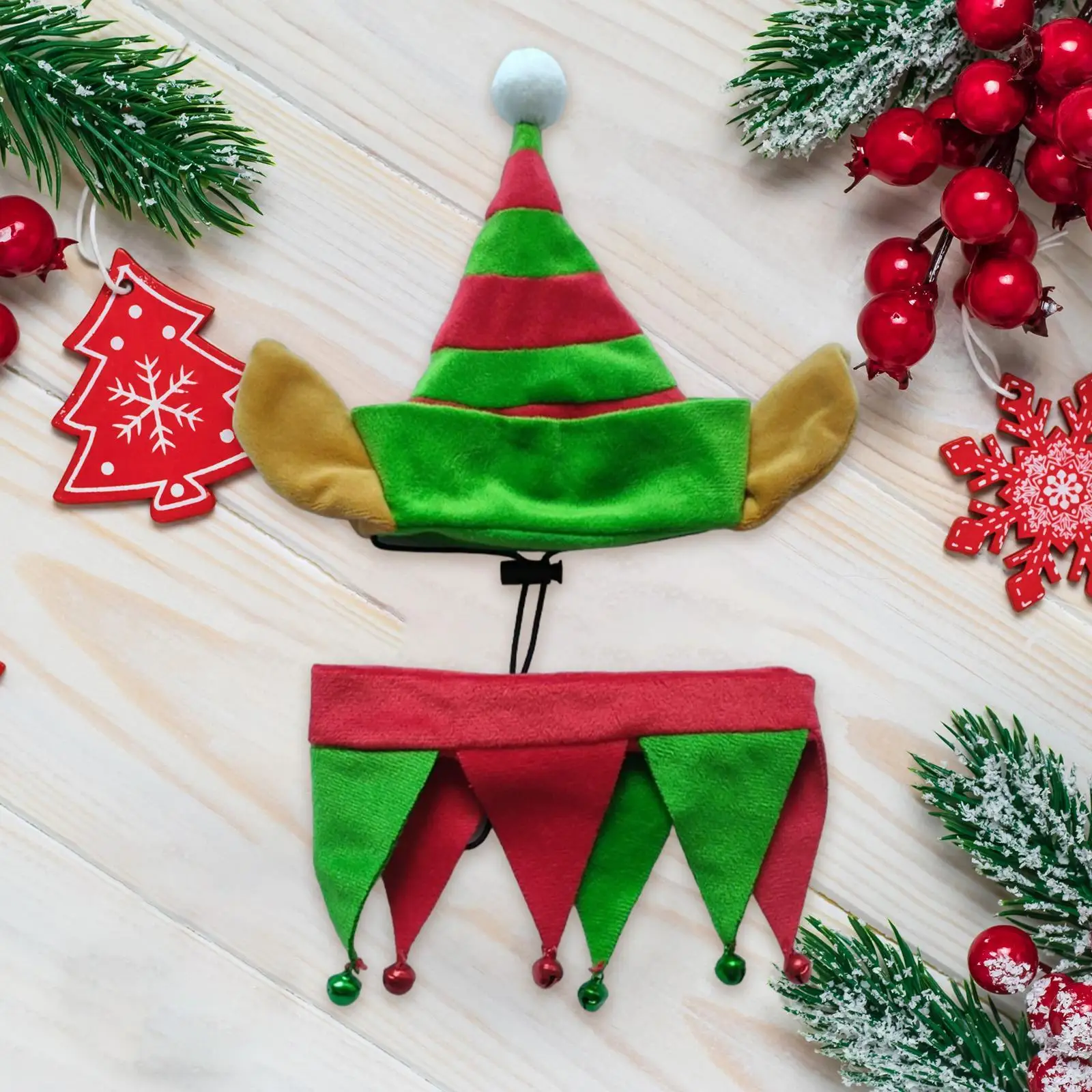 Pañuelos navideños para perros, gorro navideño para perros y traje a juego, bufanda de felpa para mascotas