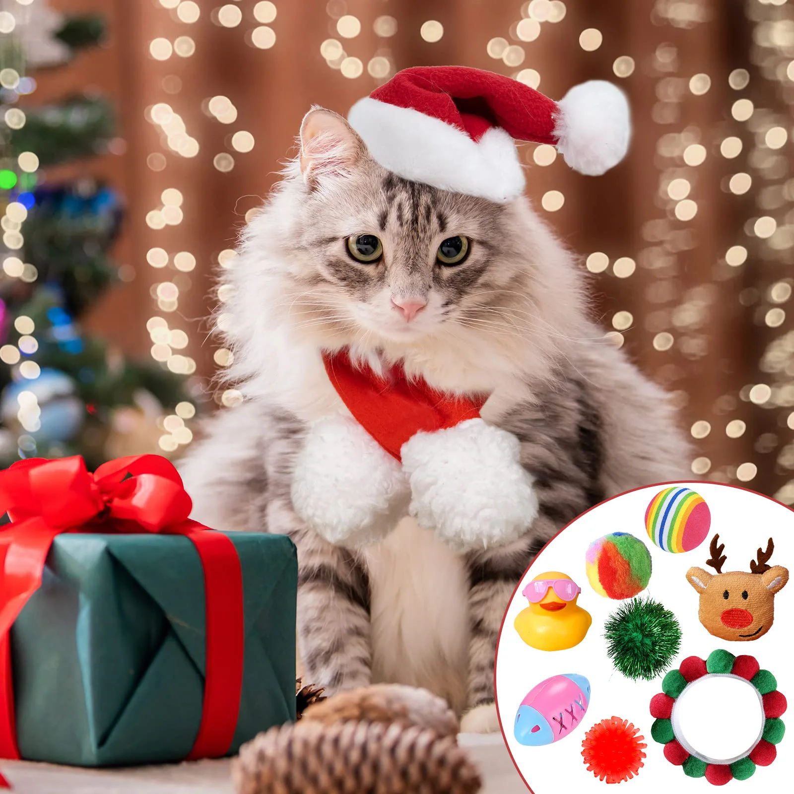 Calendario de Adviento de gato de Navidad 2025, 24 Uds., caja ciega de cuenta regresiva para vacaciones, juego de juguetes para gatos, regalos de Navidad para gatos y gatitos - imagen 4