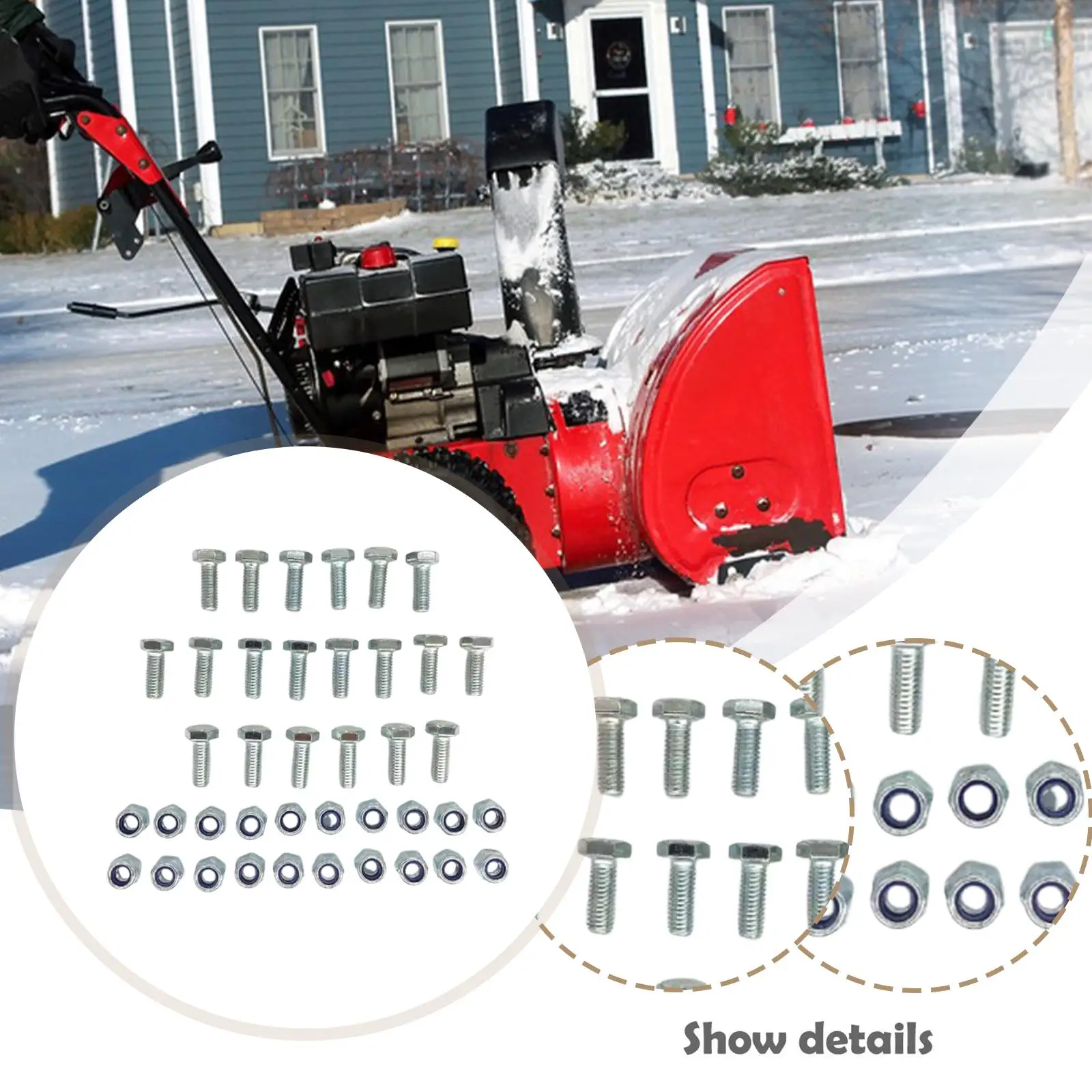 Kit de tuercas y pernos de corte para lanzadores de nieve, repuesto profesional, suministros de Hardware compactos de alto rendimiento, resistente, 20 piezas - imagen 5