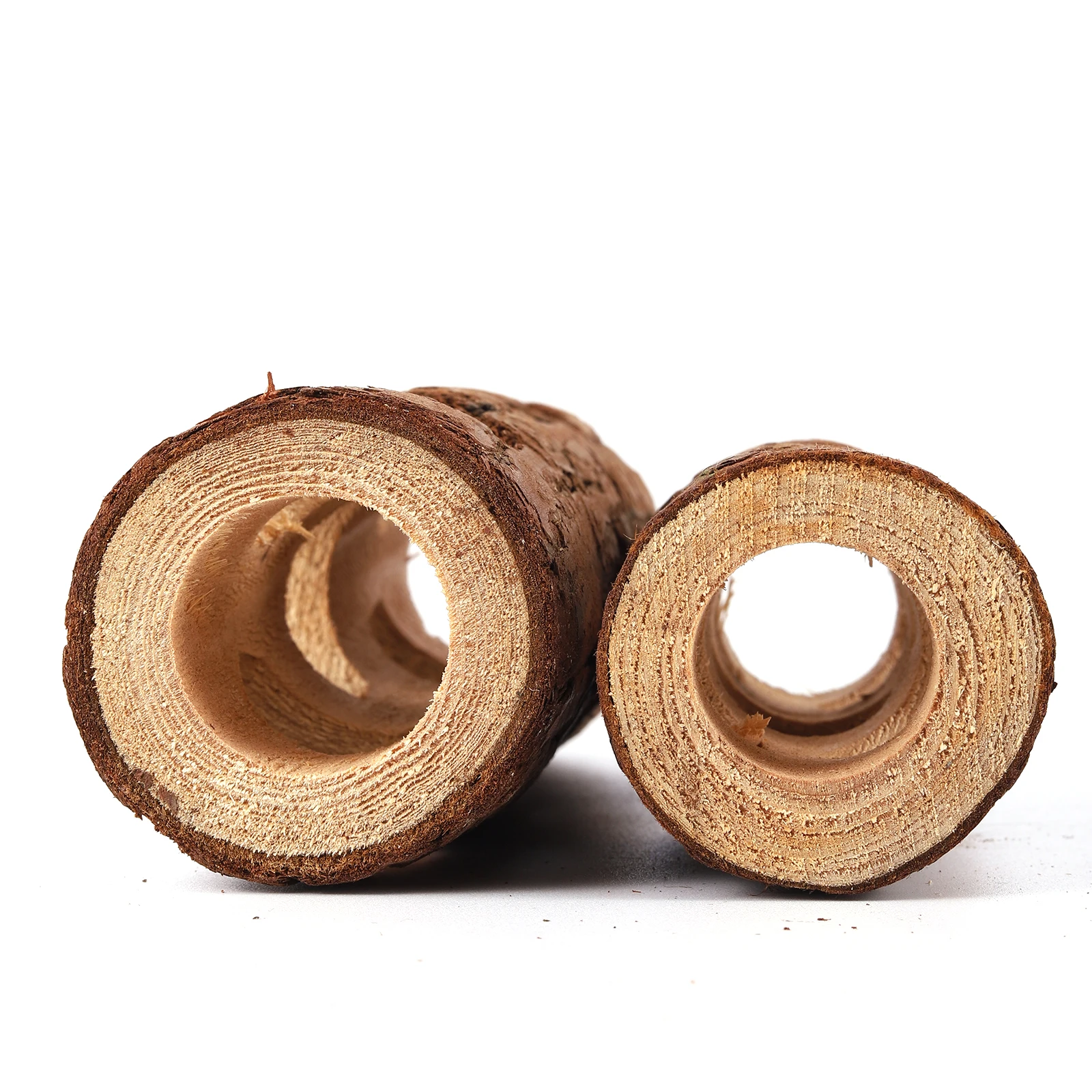 Hámsteres de madera Natural para mascotas, tubo de túnel de madera, árbol hueco, tronco, dientes, molienda, juguetes para masticar, suministros para mascotas pequeñas, 1 ud. - imagen 3