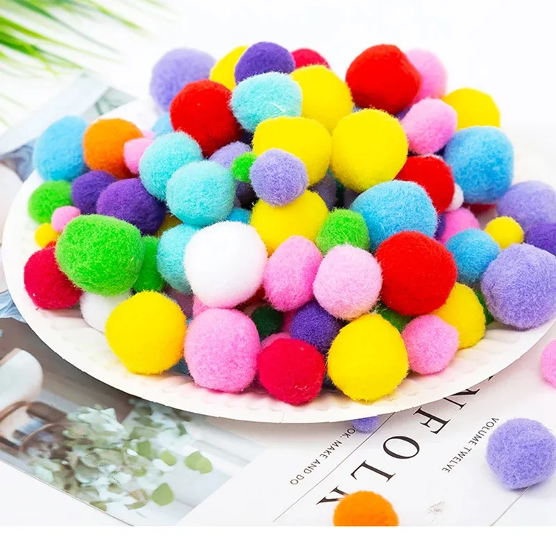 Bolas de pompón coloridas de alta elasticidad, juguete de juego para gatos, enriquecimiento felino interactivo y accesorio de Hobby DIY, 10mm, 100/200/300 Uds. - imagen 4