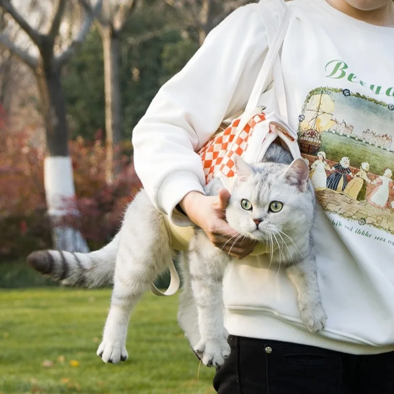 Bolsas de transporte de lados blandos para gatos, bolso de lona portátil para exteriores, suministros de viaje para cachorros y gatitos, eslingas de pasta de transporte para perros - imagen 4