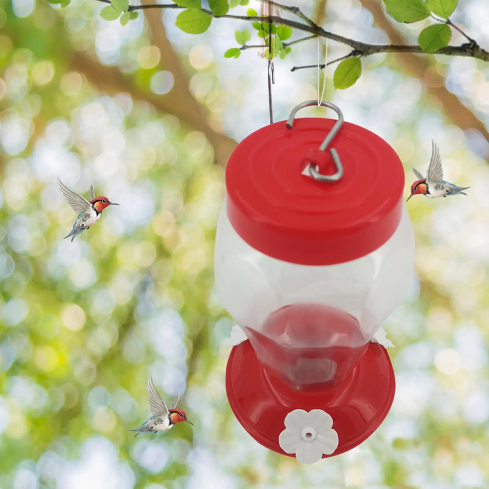 Plastic Bird Water Feeder Bottle Hanging Hummingbird Feeder for Garden Outdoor with 3 Flower Feeding Ports Plastic Bird Water Feeder Bottle Hanging Hummingbird Feeder for Garden Outdoor with 3 Flower Feeding Ports
