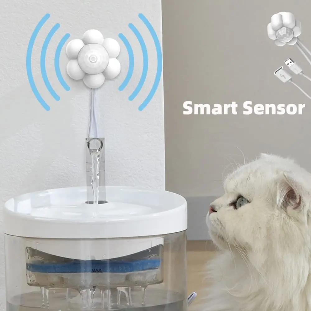 Interruptor de Sensor de movimiento de agua inteligente para gatos y perros, dispensador de fuente de agua inteligente, USB Universal, accesorios de alimentador automático para gatos - imagen 2