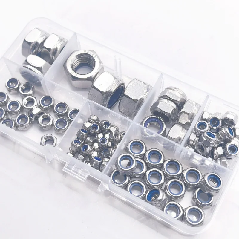 Las tuercas de bloqueo de acero inoxidable de 100/192 piezas son ideales para bloquear las arandelas para evitar aflojar los pernos debido a vibraciones, impactos, etc. - imagen 3