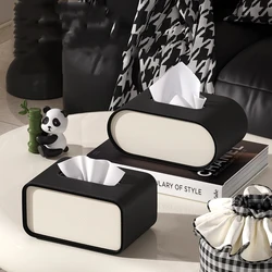 Caja de pañuelos de lujo para gatos y perros - cuero ovalado