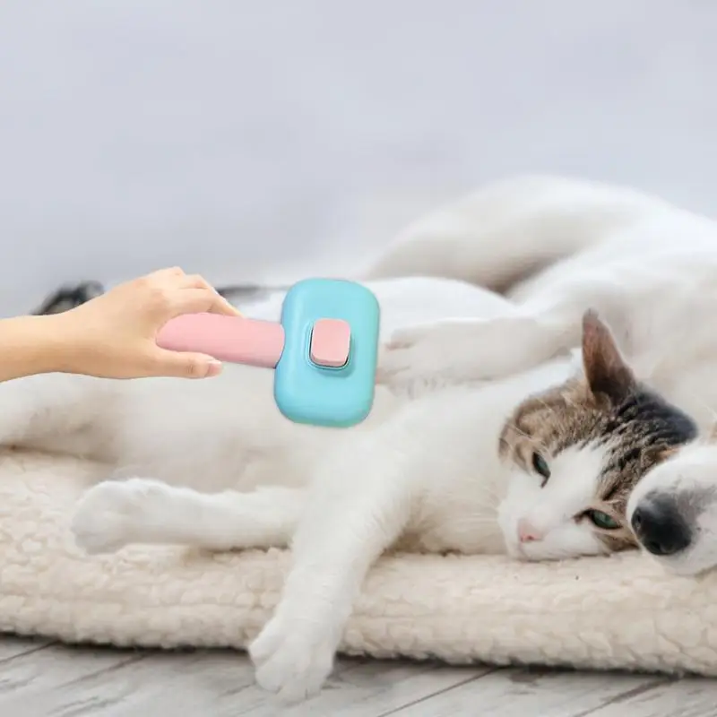 Cepillo de aseo para mascotas, peine con dientes de acero inoxidable, suministros para gatos, perros, conejos, cachorros, gatitos - imagen 2