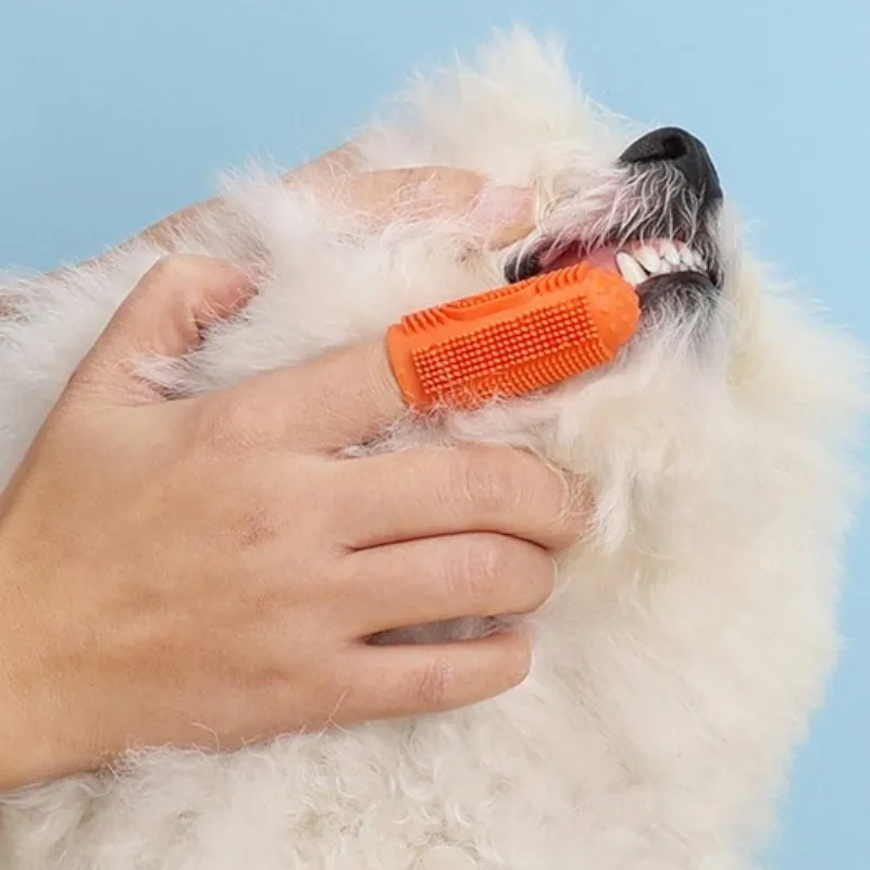Cepillo de dientes para perros, 2 piezas, limpieza de dientes de perro, pelo suave, cepillo de dientes para cachorros, cepillo de dientes de silicona para perros, juego de 2 uds, cepillos de limpieza bucal para perros - imagen 3