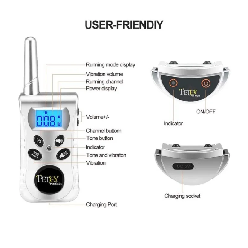 Collar vibratorio para gatos con control remoto, Collar de entrenamiento para perros y gatos de alcance de 1600 pies para perros pequeños y medianos, Collar para perros impermeable con vibración de pitido - imagen 4