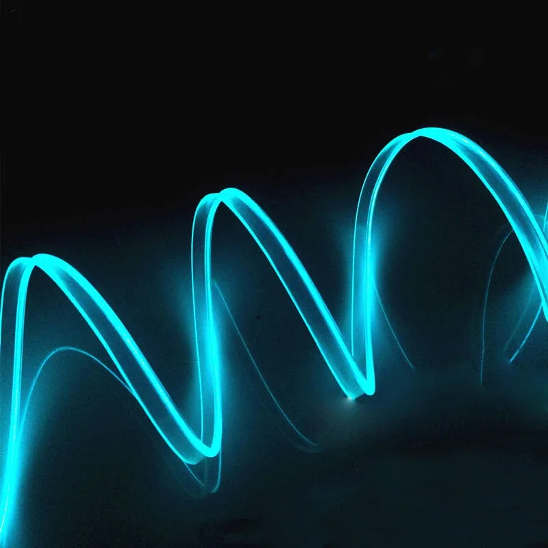 Tira de luz LED, luz de cuerda de neón regulable azul hielo, tira de LED de dormitorio controlada por botón, luz de neón flexible impermeable IP65 - imagen 2