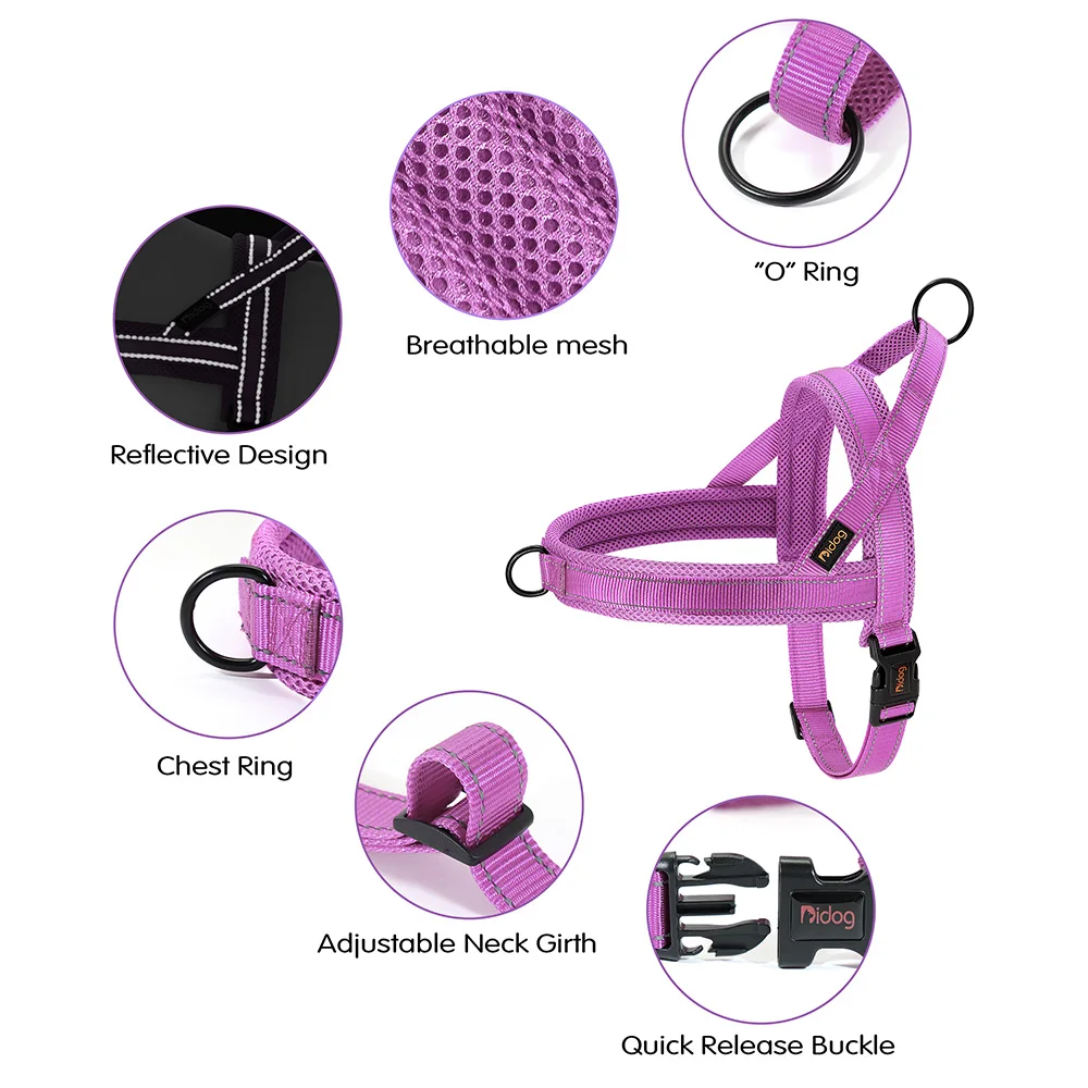 Arnés reflectante de nailon para perros pequeños y medianos, chaleco ajustable para entrenamiento de mascotas, sin tirones, Pug, Bulldog - imagen 3