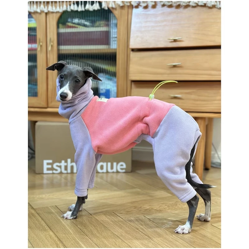 Whippet-ropa de cuello alto para perro, abrigo de forro polar cálido, pijama, mono, Galgo Italiano, Lurcher Galgo - imagen 5