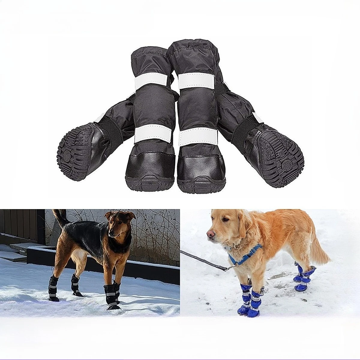 Botas impermeables cálidas para perro mediano ajustables reflectantes - imagen 5
