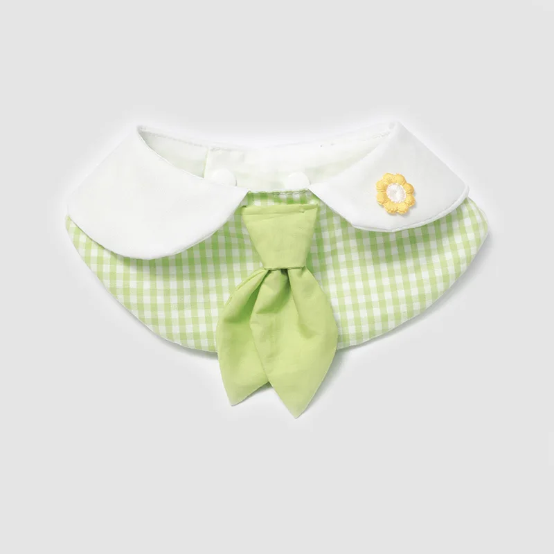 Pañuelo con lazo para mascotas, Collar falso, bufanda de baba de encaje, accesorio a cuadros para perros, babero para gatos, bufandas, accesorios para gatos, accesorios para cachorros - imagen 4