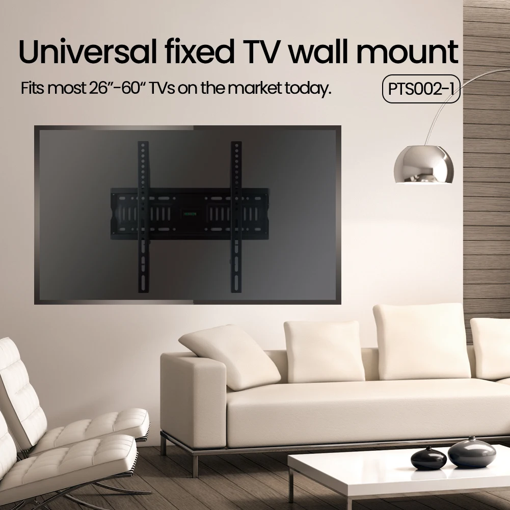 BEISHI LED LCD TV Fixed Wall Mount Bracket 26-60 Inch Universal Tilt Adjustable TV Stand Holder Max Load 50KG  VESA 400x400mm - imagen 4