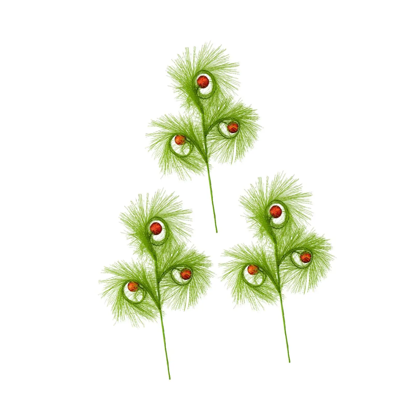 3Pcs Christmas Tree Picks Artificial Craft Decorative Home 17'' Wedding Office