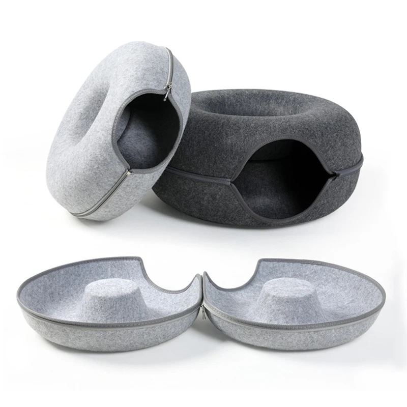 Túnel interactivo para gatos Donut, juguete para jugar, cama para gatos, hurones de doble uso, túneles de cama para conejos, juguetes de interior, casa para gatos, juguete de entrenamiento para gatitos - imagen 5