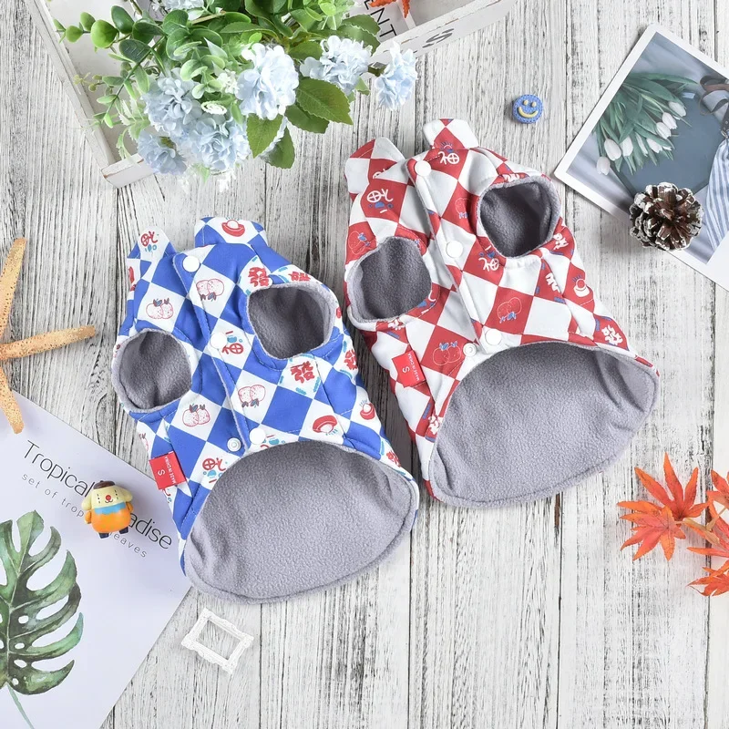 Abrigo a cuadros de cuello alto para mascotas, ropa de Año Nuevo para perros, chaleco, abrigo para perros pequeños y medianos, chaleco cálido para mascotas, ropa para cachorros pequeños - imagen 2