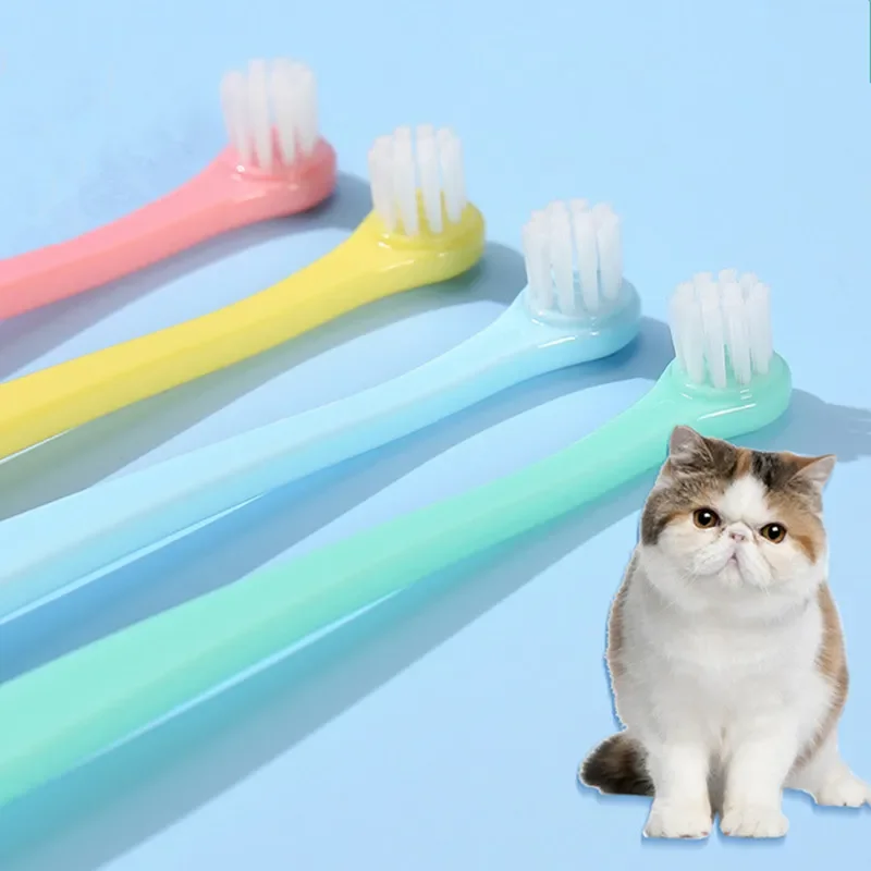 Cepillo de dientes para gatos, limpieza de dientes para perros, cuidado de mascotas, cepillos de dientes para gatos, cepillo de dientes de pelo suave para gatos, Herramientas de limpieza bucal, productos para mascotas