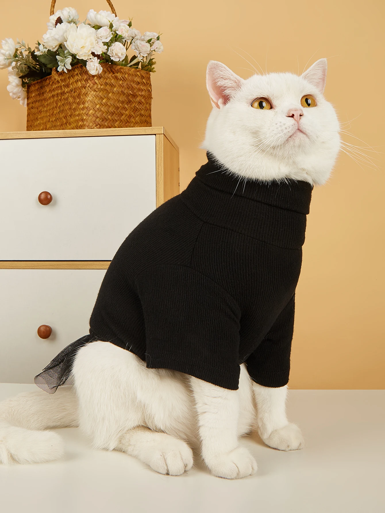 Ropa para perros pequeños y medianos, vestido de princesa para niñas, ropa para gatos, vestidos para cachorros y gatitos, falda para atuendo de Chihuahua, negro, blanco y naranja - imagen 4