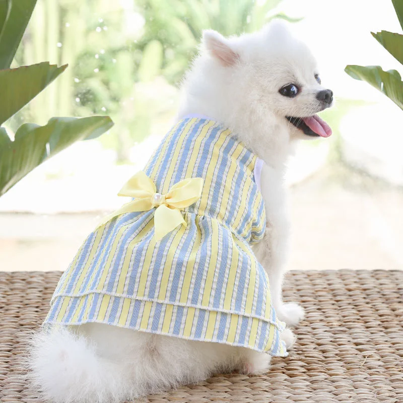 Vestido rojo con falda y lazo para perros pequeños Chihuahua - imagen 2