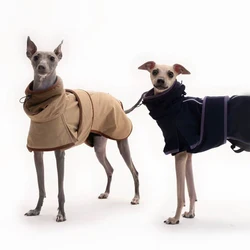 Abrigo invierno galgo italiano y Whippet – capa ajustable cuello alto