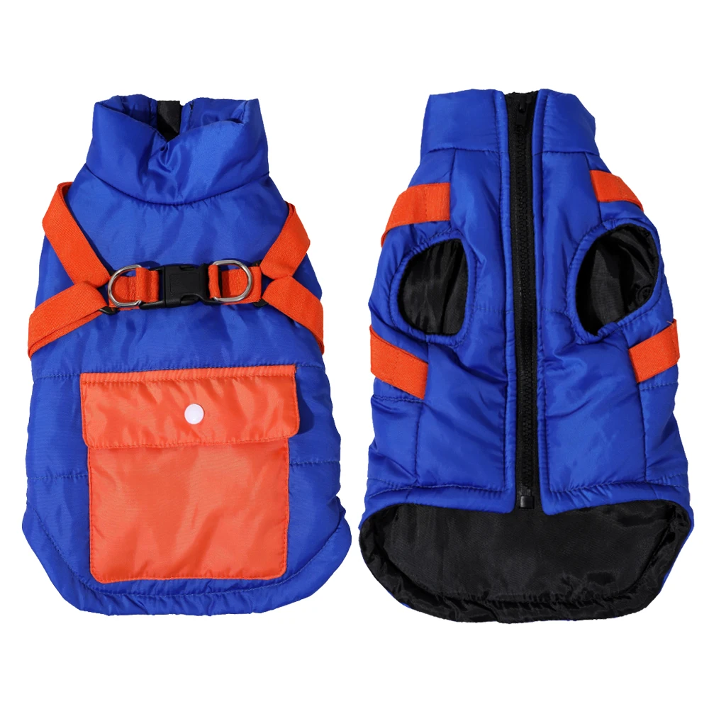Otoño Invierno chaqueta para perros ropa para perros pequeños gato a prueba de viento lindo cachorro chaleco abrigo con arnés bolsillo Yorkie trajes ropa - imagen 2