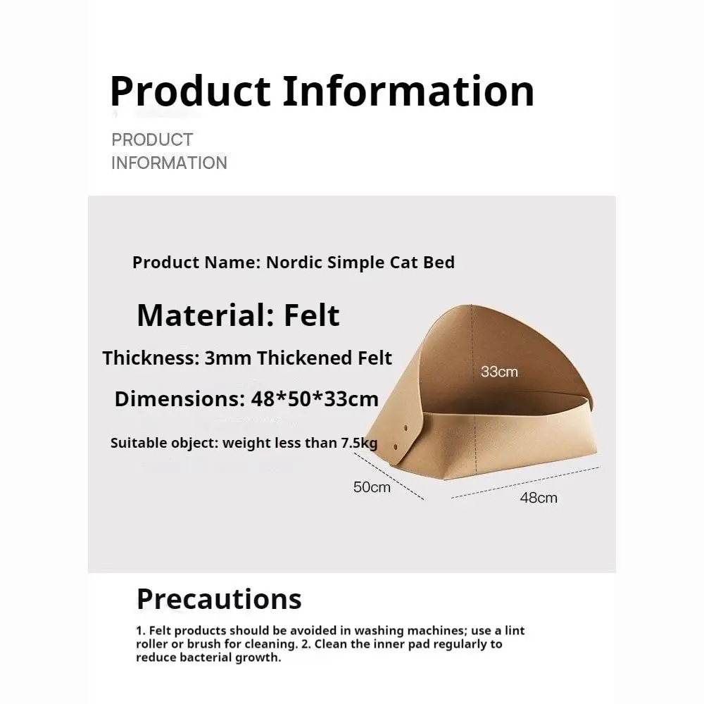 Cama de fieltro para gatos, casa con orificio para respirar, cama para perros, juguetes interactivos para gatos para ocultar, túnel 2 en 1 para cama para gatos - imagen 3