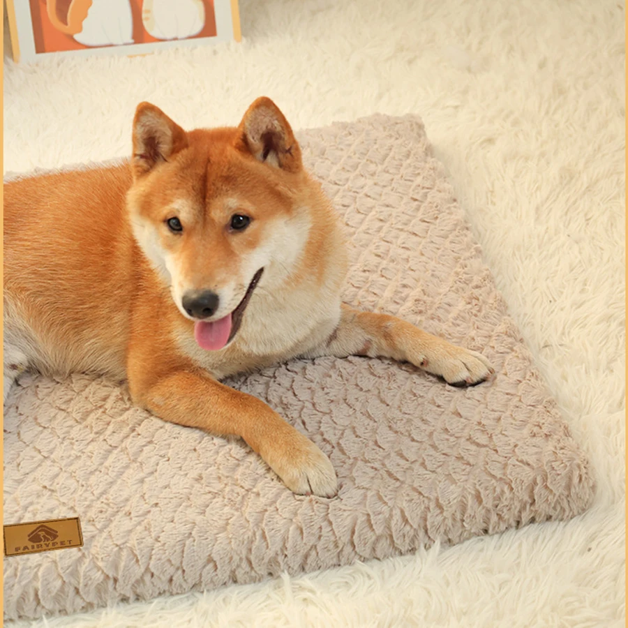 Alfombra de felpa corta y transpirable para perros y gatos, lavable