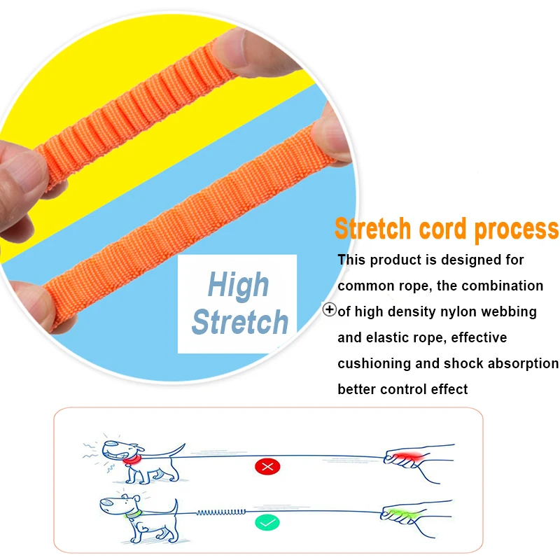 Cuerda extensible de correa para perro Winhyepet, correas de amortiguación elásticas, accesorios para mascotas, collar de arnés para caminar y correr, 5 colores - imagen 4