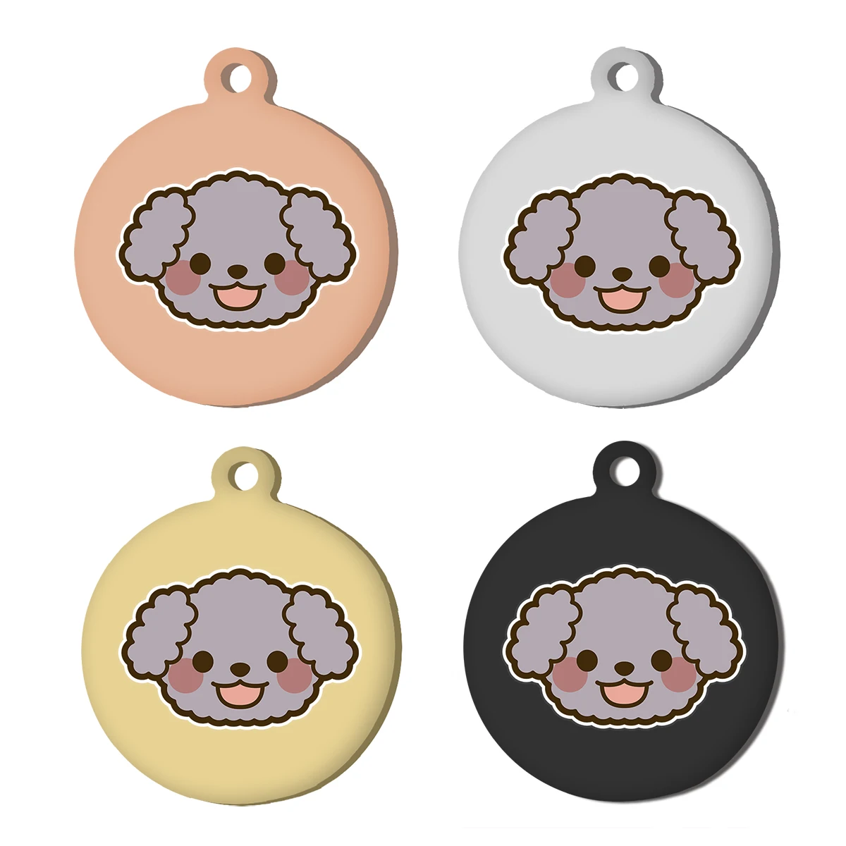 Etiqueta de nombre personalizada Shih de caniche de juguete, etiqueta de identificación grabada de acero inoxidable para Collar de perro, placa de identificación antipérdida para mascotas personalizada - imagen 4