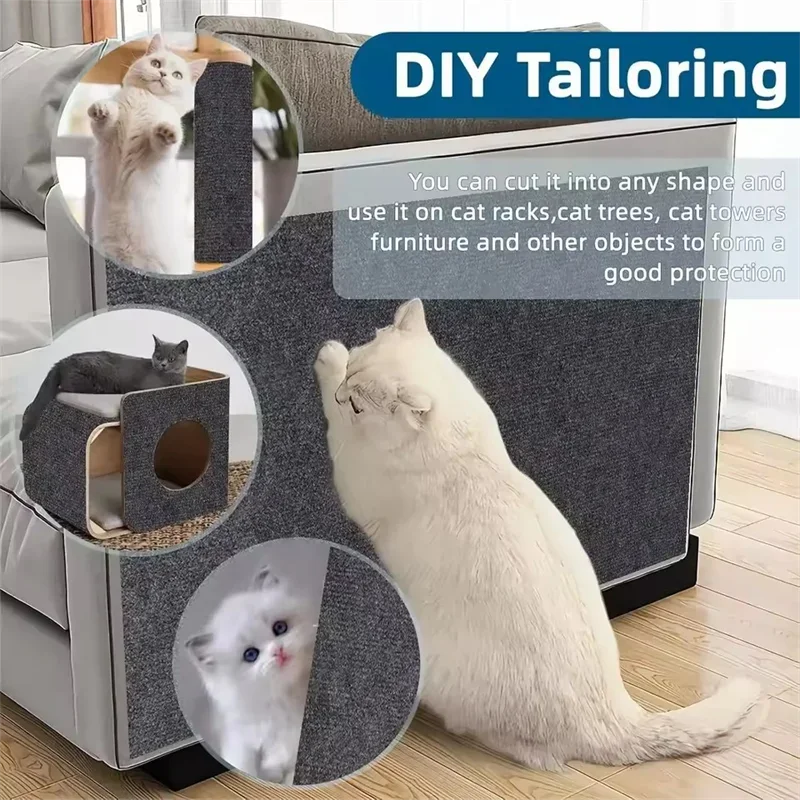 Protector de sofá rascador para gatos, almohadilla rascadora para gatos, protección de tablero, alfombra autoadhesiva recortable, estera para rascar gatos DIY - imagen 4