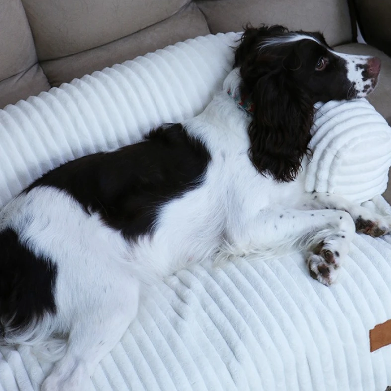 Cama extraíble lavable para perros y gatos – Piel de conejo a rayas - imagen 3
