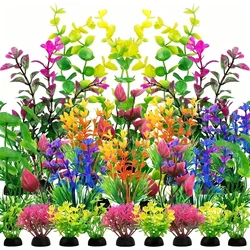 Plantas artificiales decorativas para acuario – Kit 6 piezas