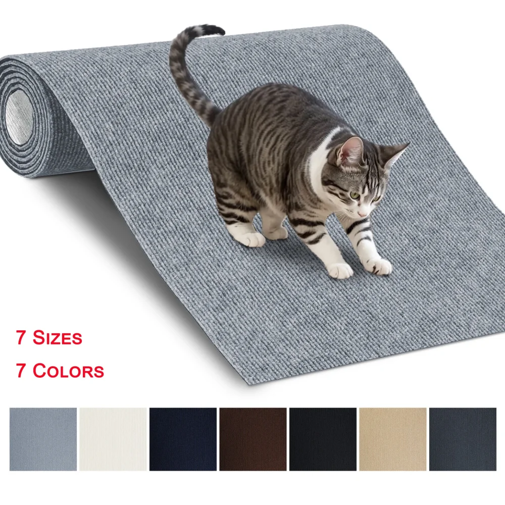 Alfombra rascadora autoadhesiva para gatos, Protector de muebles recortable para sofá, pared, esquina, bricolaje, alfombra rascadora para gatos con adhesivo