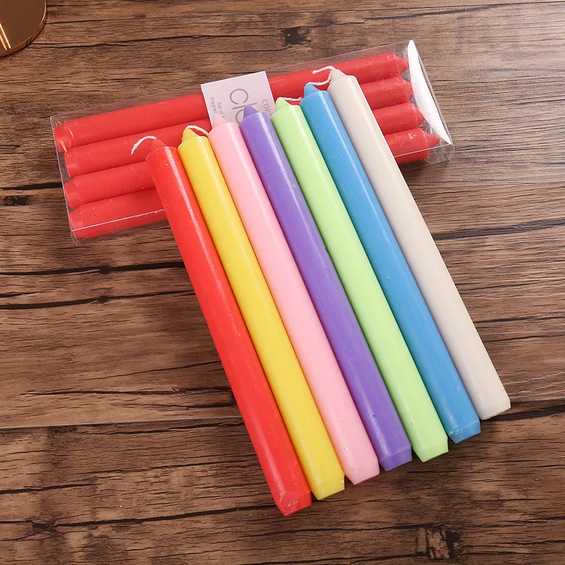 Candelabro roscado de colores, vela de estilo europeo, poste largo, decoración romántica para el hogar, cena, boda - imagen 2