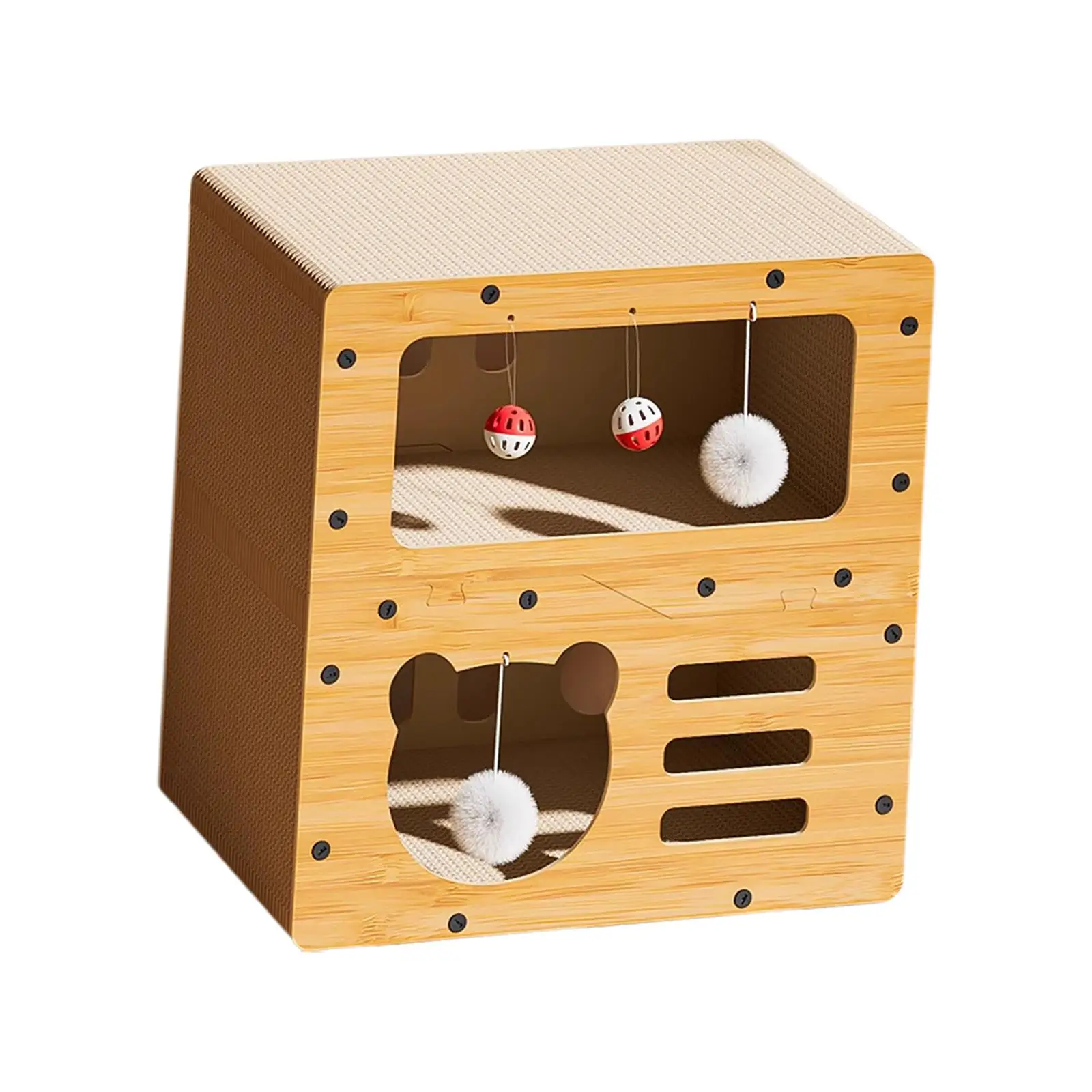 Cardboard Cat House Scratcher Bed Cat Villa Large Cat Furniture for Indoor Cats Kitty Versatile Scratcher Pad Toy Lounge Bed